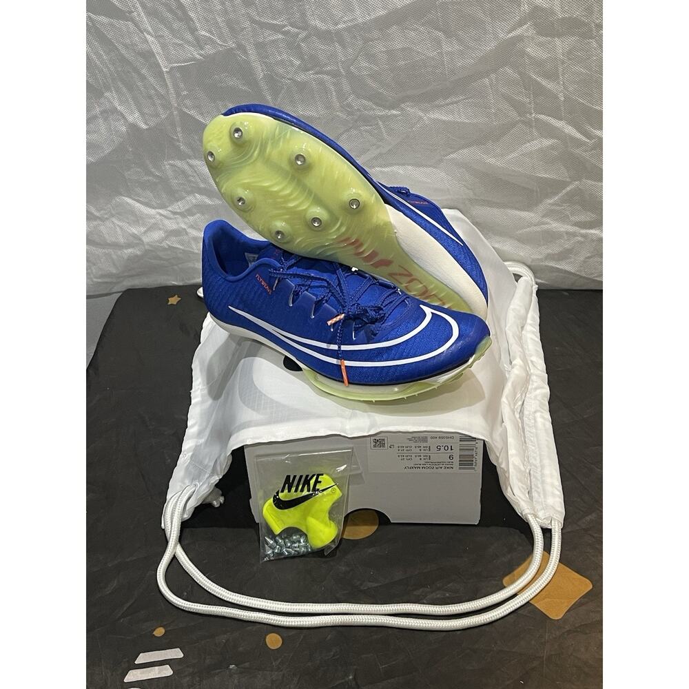 New Men’s 9 Nike Air Zoom Maxfly Racer Blue/White Lime Blast DH5359-400